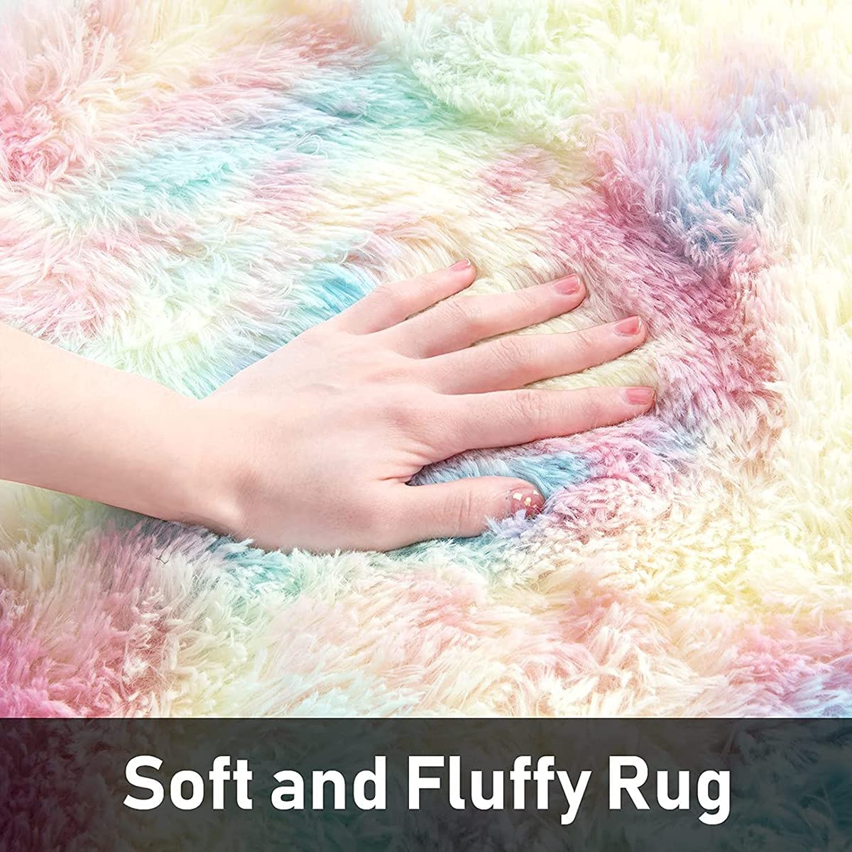 Rainbow Round Abstract Modern Soft Area Rug Grey