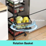 4-Tier Rotating Kitchen Storage Trolley
