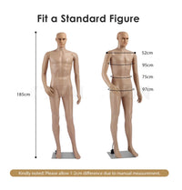 185 cm Full-Body Male Retail Mannequin with Metal Base