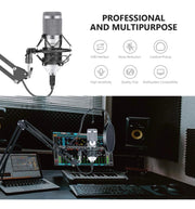 USB Cardioid Condenser Microphone Kit with Boom Arm