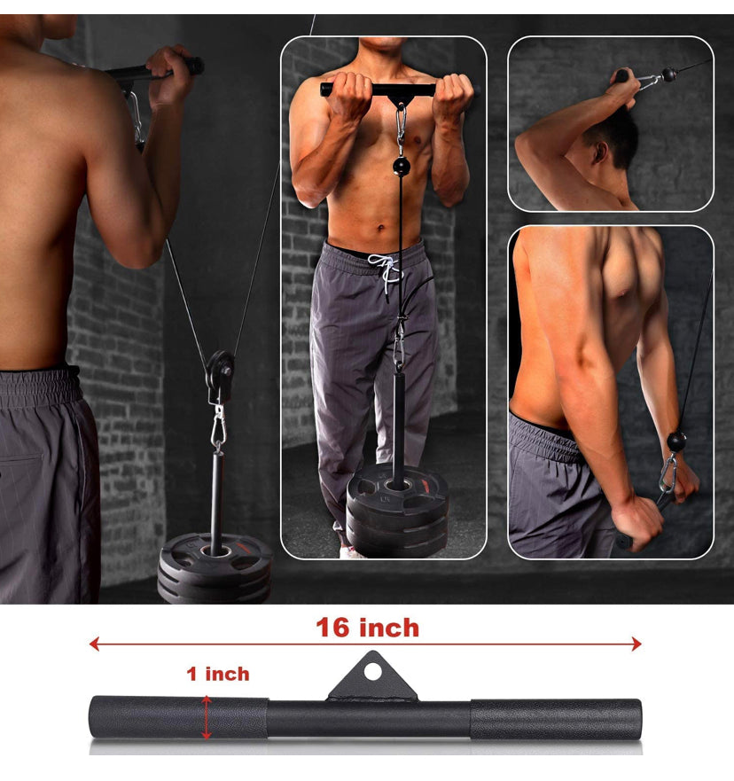 11Pack Fitness LAT and Lift Pulley System Gym, 3in1 Pull-Down Machine with Dual Cable Attachments and Upgraded Loading Pin for Biceps Curl, Back, Shoulder,Forearm,Triceps Extensions Workout