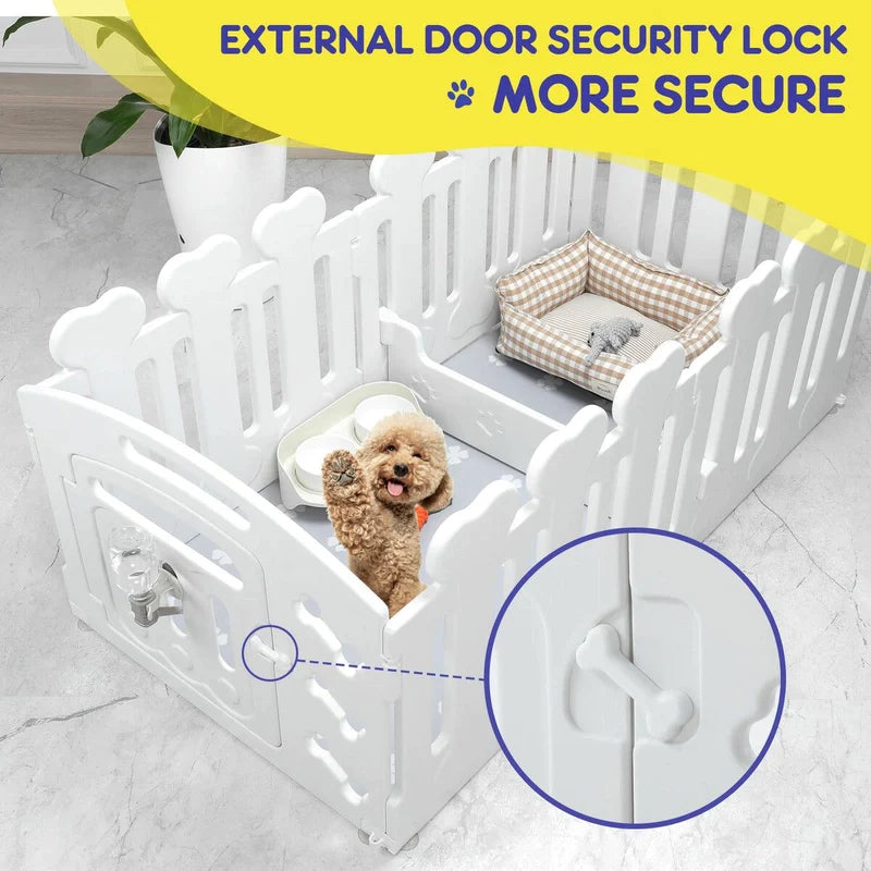 Metal Pet Playpen & Whelping Enclosure with Gate