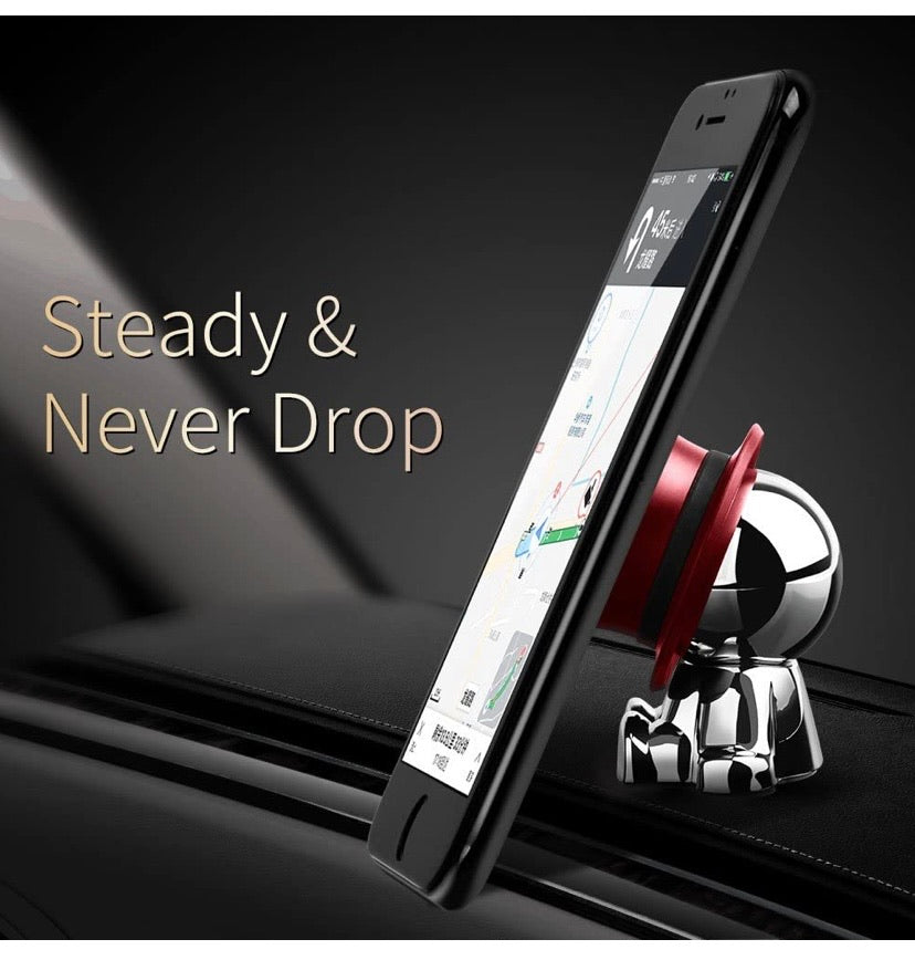 360° Magnetic Phone Mount for Car or Desk – Red