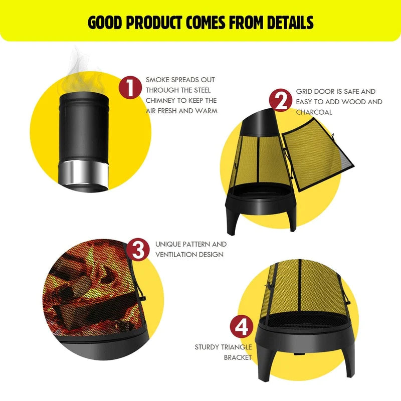 126 cm Outdoor Chiminea Fire Pit