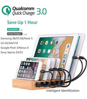QC 3.0 Charging Station,AIZBO 60W 12A 6 Port Docking Stations & Desk Organizer with Quick Charge 3.0 & 5 Port USB Charger & Removable Watch Holder fit Multiple Devices iPhone/Iwatch/Tablet/Samsung Galaxy/LG and More