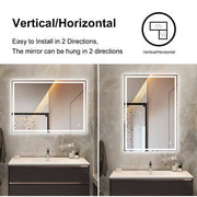 600x800mm Anti-fog LED Illuminated Bathroom Mirror with Bluetooth Speaker
