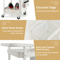 3-Tier Pegboard Rolling Storage Cart