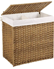 Divided Foldable Handwoven Laundry Hamper