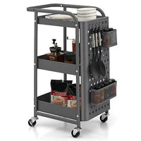 3-Tier Pegboard Rolling Storage Cart