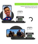 Wireless Charger, Amazer Tec 3 in 1 Charging Stand Compatible with iWatch, AirPods and iPhone 11/Xs/X Max/XR/X/8/8Plus/7/7 Plus /6S /6S Plus(Original Charger & Cables Required) (Black)