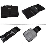 Portable Baby Changing Pad Diaper Bag Mat & Foldable Travel Changing Station with Bonus Wipe Case, Black