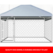2 × 2 m Galvanised-Steel Dog Kennel Run with Roof