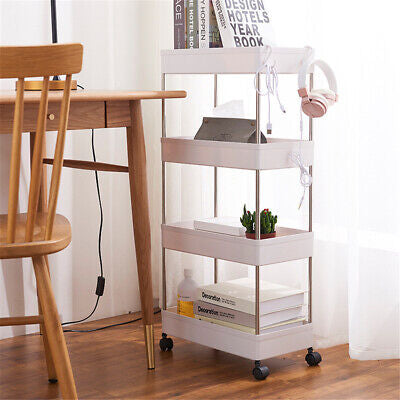 4-Tier Slim Rolling Storage Trolley