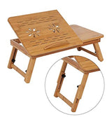 Bamboo Foldable Laptop Bed Cooling Holder Desk Multi Function Table Stand
