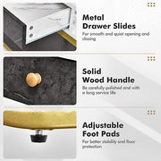 Faux-Marble Console Table with Shelf