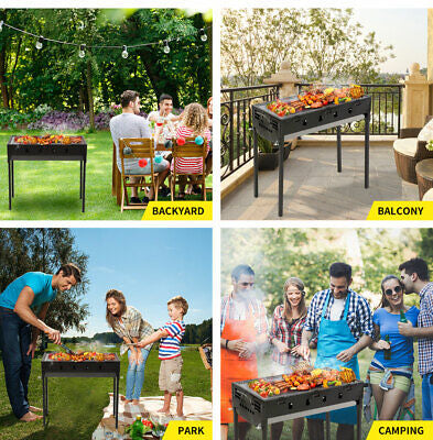 Foldable Portable Charcoal BBQ Grill with Fuel Tray