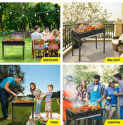 Foldable Portable Charcoal BBQ Grill with Fuel Tray
