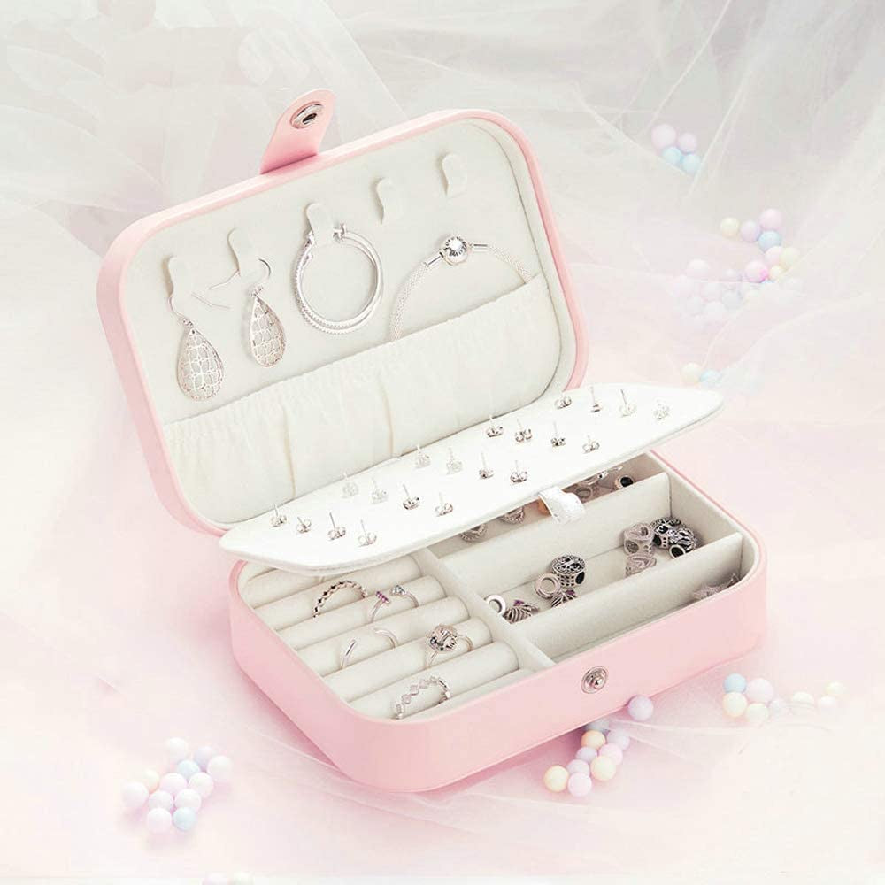 TERSELY Portable Jewellery Organiser – White or Pink