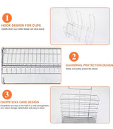 Dish Drying Rack Kitchen-2-Tier Cutlery Metal Draining Dish Drying Rack, with Drain Board