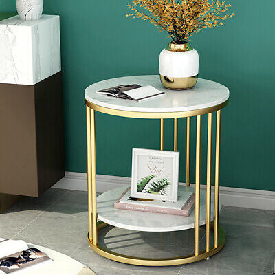 Marble-Style Side & Bedside Table