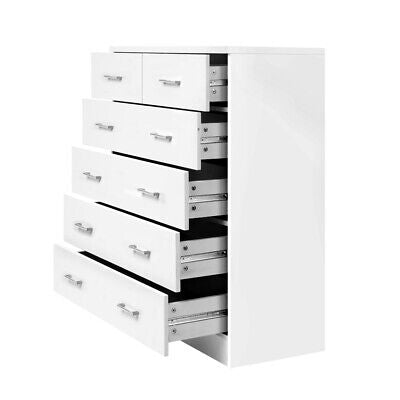 White 6-Drawer Tallboy Chest