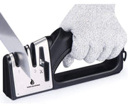 4-Stage Knife & Scissor Sharpener with Protective Glove