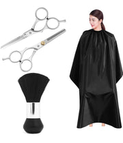 4-Piece Haircut Set with Straight & Thinning Scissors, Cape and Duster