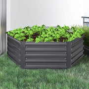 Hexagonal Coated-Steel Raised Garden Bed – 130 × 130 × 46 cm
