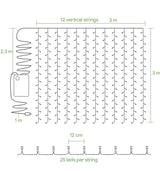 LED Window String Fairy Lights USB & Battery Powered with Remote Control Daylight White