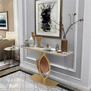 Gold-Leaf Console Table with Storage