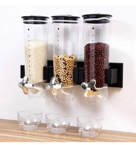 Wall Mounted Triple Cereal Dispenser