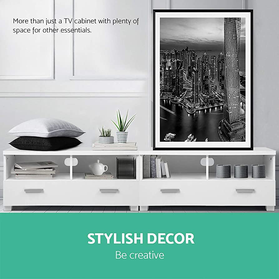 180 cm Detachable White TV Unit