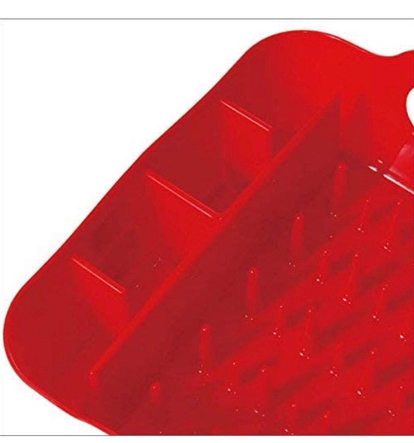 Umbra Tub Dish Drying Rack – Lightweight Self-Draining Dish Rack for Kitchen Sink and Counter at Home, RV or Motorhome, Red Kitchen
