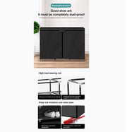 125 cm Covered DIY Shoe Rack with Bonus Storage Box – Black