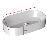 Long Rectangular Ceramic Above-Counter Basin