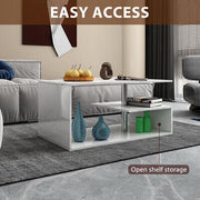 Modern High-Gloss Coffee Table with Storage
