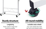 Mobile Adjustable Bedside Laptop Table – White or Light Wood