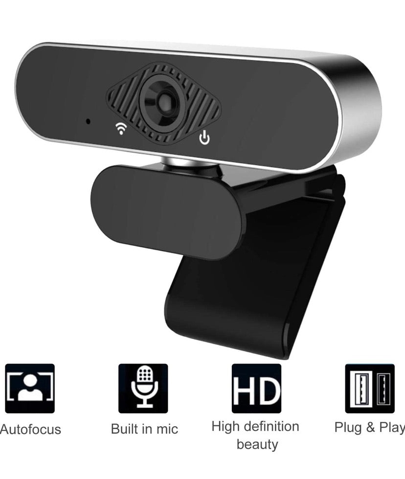 JFMShop 1080p USB Webcam with Microphone – 110° View