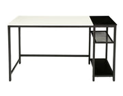 Computer Desk with 2-Tier Shelves – White & Black