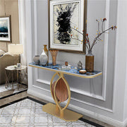 Gold-Leaf Console Table with Storage