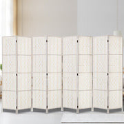 8-Panel White Pine & Woven-Paper Folding Room Divider