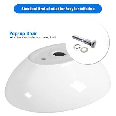 High-Gloss Oval Ceramic Countertop Basin – 41 cm