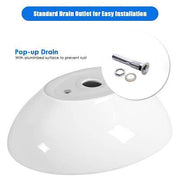 High-Gloss Oval Ceramic Countertop Basin – 41 cm