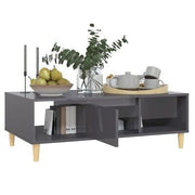High-Gloss Grey Coffee Table – 103.5 × 60 cm