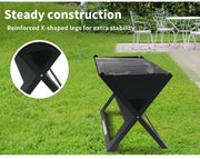 Compact Fold-Flat Portable Charcoal BBQ Grill