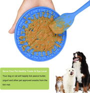 Lick Mat for Dogs 2 Packs - OAPRIRE Dog Lick Mat with Super Suction, Reduce Daily Anxiety, Slow Feeder Lick Mat Suctions to Wall for Pet Bathing, Grooming and Training - with Cleaning Brush