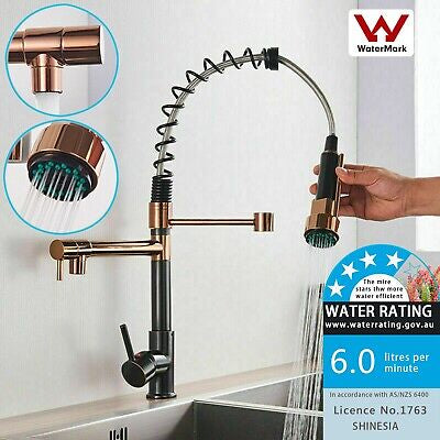 Black & Rose Gold 360° Swivel Kitchen Mixer Tap