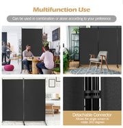 3-Panel Wood & Steel Folding Privacy Screen – 4 Colours