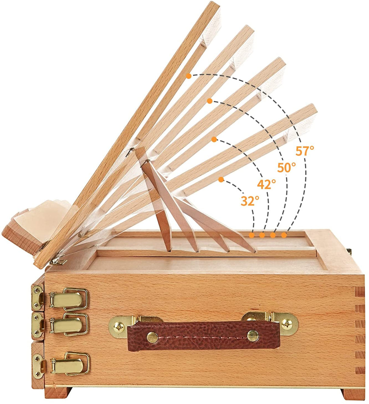 MEEDEN Artist Tabletop Sketchbox Easel- Multi-Function Adjustable Beech Wood Sketch Box Easel with 3-Drawer for PleinAir Artist, Art Students