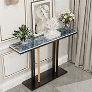 Blue Galaxy Marble Console Table